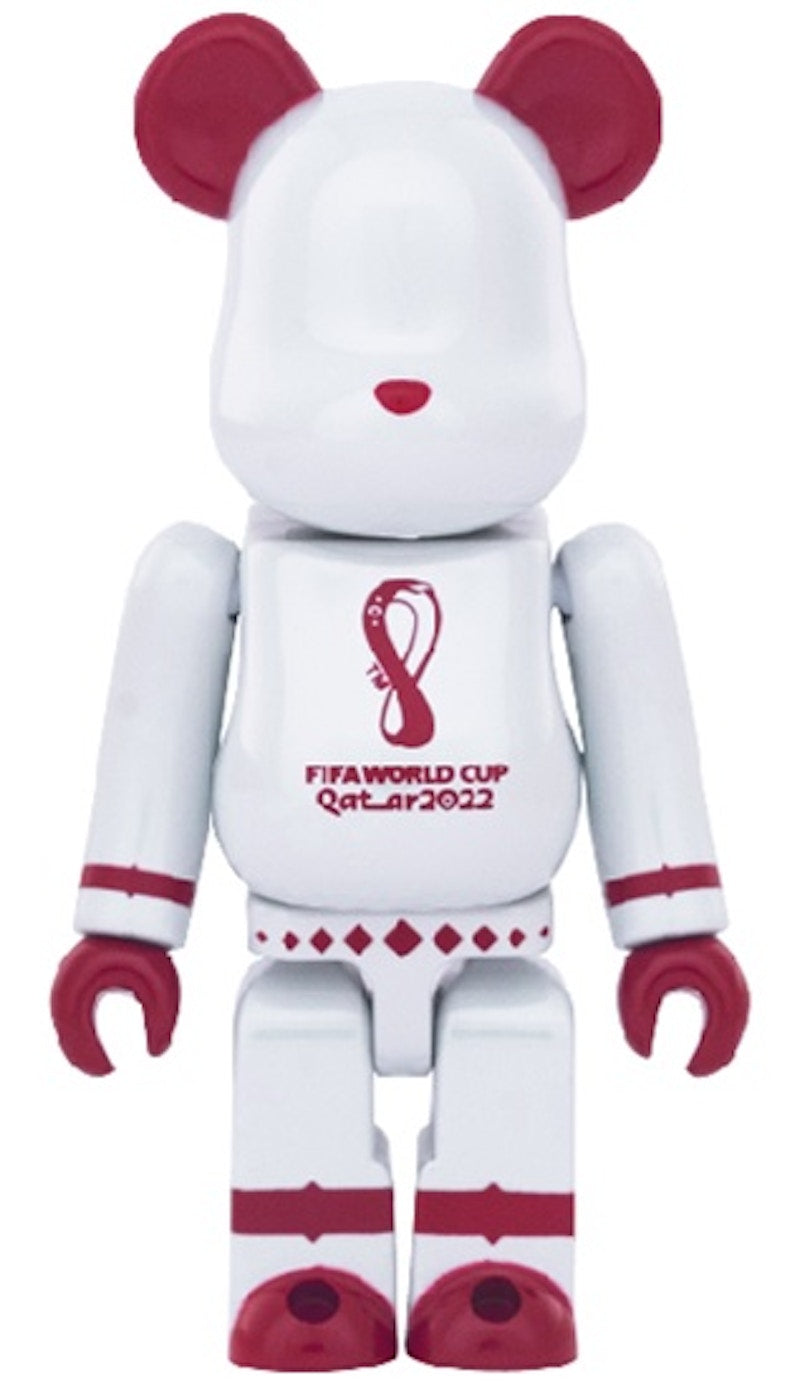 Bearbrick x FIFA World Cup Qatar 2022 100% & 400% 4-Pc Set White Chrome/Gold