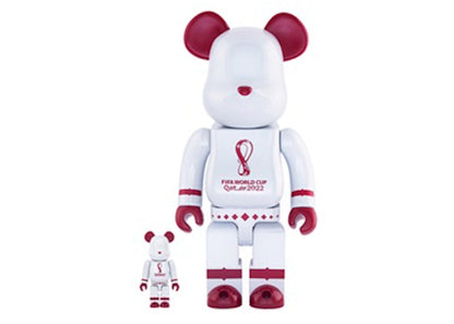 Bearbrick x FIFA World Cup Qatar 2022 100% & 400% Set White Chrome