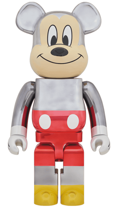 Bearbrick x Fragment Mickey Mouse Color Version 1000% Silver