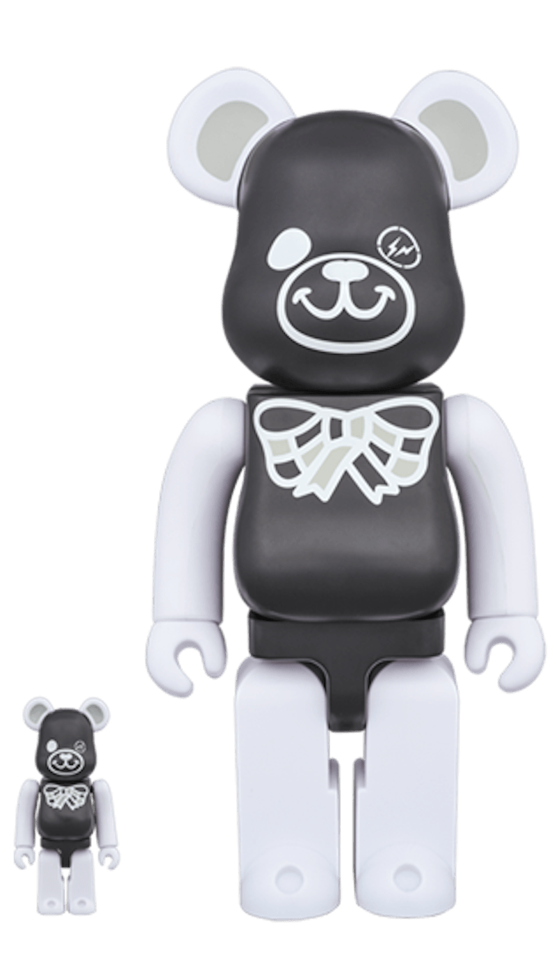 Bearbrick x Freemasonry x Fragment 100% & 400% Set Black