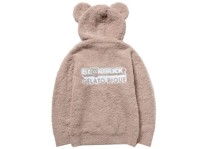 Bearbrick x Gelato Striped Hoodie Beige