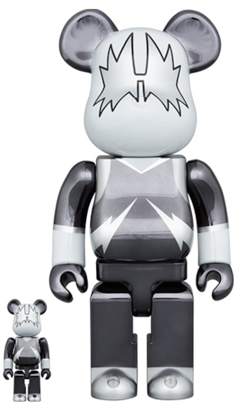 Bearbrick x KISS The Spaceman 100% & 400% Set Chrome Ver.
