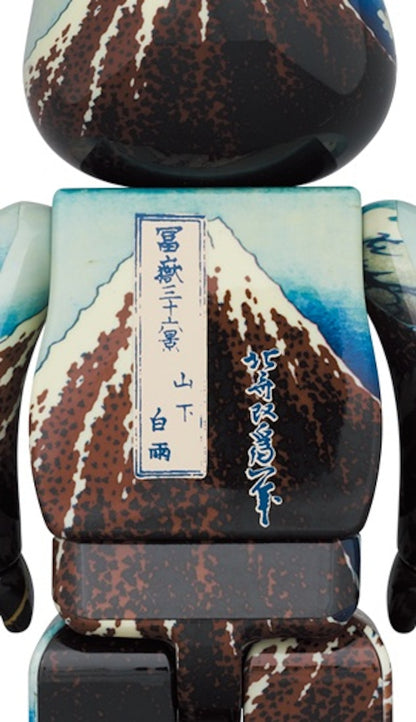 Bearbrick x Kitasai Katsushika "White Rain Under the Thirty-Six Views of Mount Fuji" 100% & 400% Set