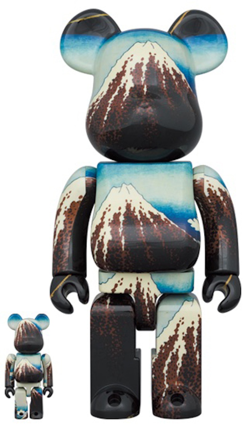 Bearbrick x Kitasai Katsushika "White Rain Under the Thirty-Six Views of Mount Fuji" 100% & 400% Set