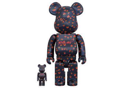 Bearbrick x MUVEIL Strawberry Pattern 100% & 400% Set