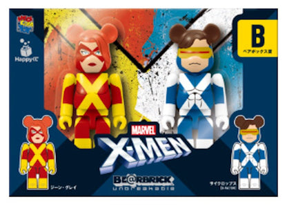 Bearbrick x Marvel X-Men Happy Lottery Marvel Girl & Cyclops (X-Factor) 2 Pack 100%