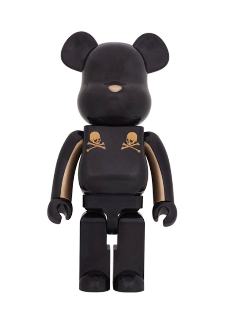 Bearbrick x Mastermind Japan Gold Stripe 400% Black