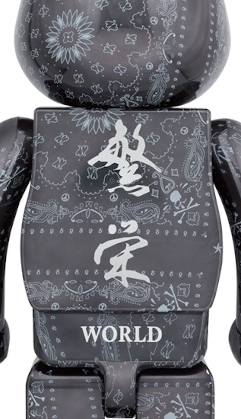 Bearbrick x Mastermind World 1000% Black Bandana