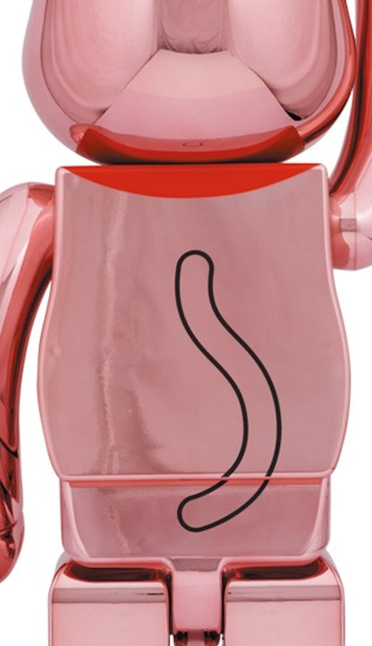 Bearbrick x Medicom Toy Maneki Neko Good Luck Peach Gold Plated 1000%