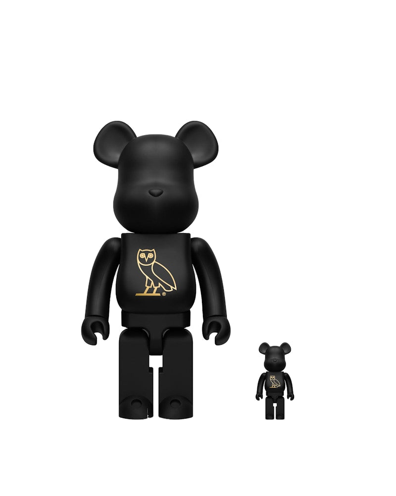 Bearbrick x OVO OG Owl 100% & 400% Collectible Set Black