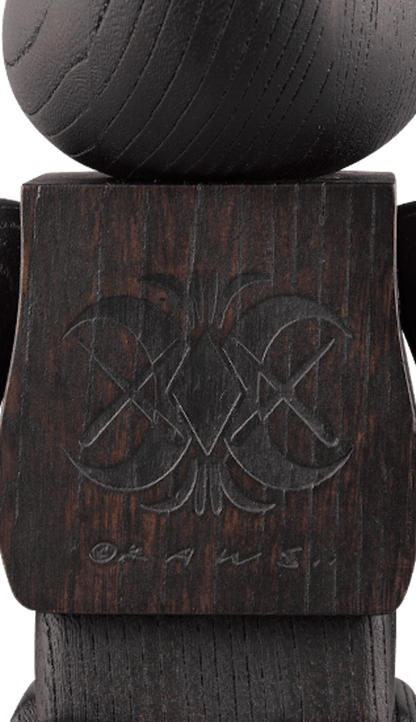 Bearbrick x KAWS Original Fake x Nexus 7 Karimoku 400% Black Wood