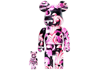 Bearbrick x PHANTACi 17th Anniversary 100% & 400% Set Pink Purple Black