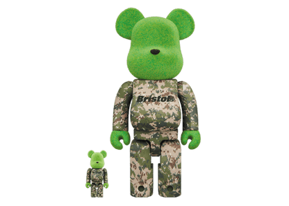 Bearbrick x READYMADE x FCReal Bristol 100% & 400% Set Green Multicolor