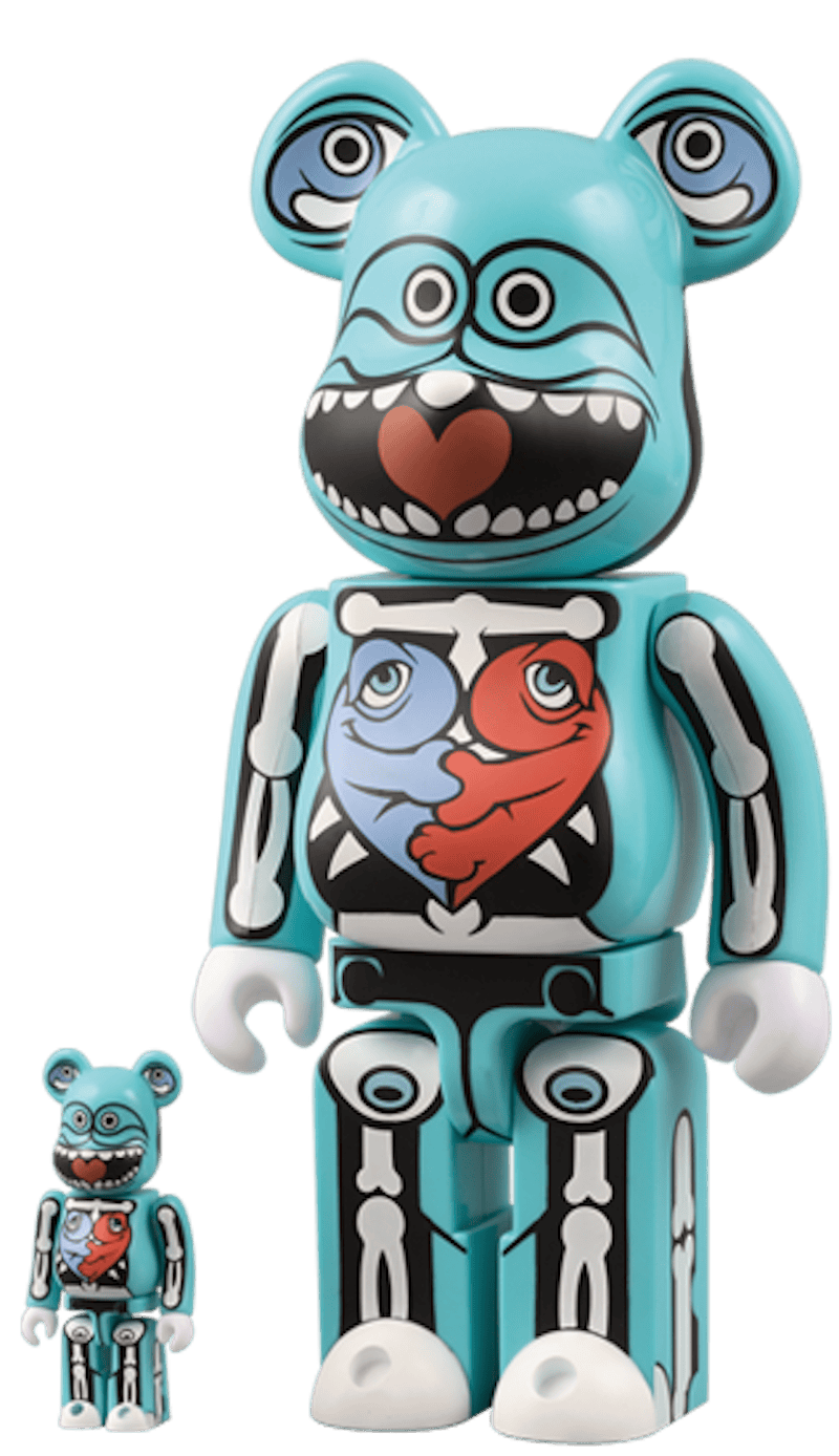 Bearbrick x Ron English 100% & 400% Set Blue