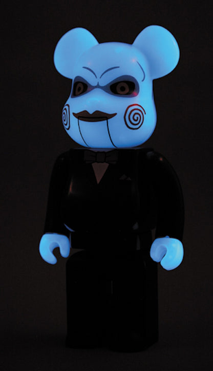 Bearbrick x SAW Doll Glow In The Dark Version 400% Black