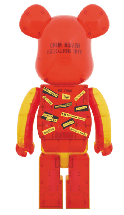Bearbrick x Sex Pistols Clear Version 1000% Orange