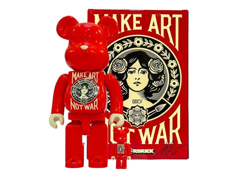 Bearbrick x Shepard Fairey Make Art Not War 100% & 400% Set