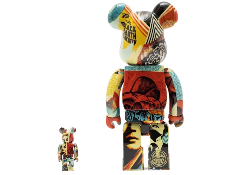 Bearbrick x Shepard Fairey Obey DesignerCon 2022 Exclusive 100% & 400% Set