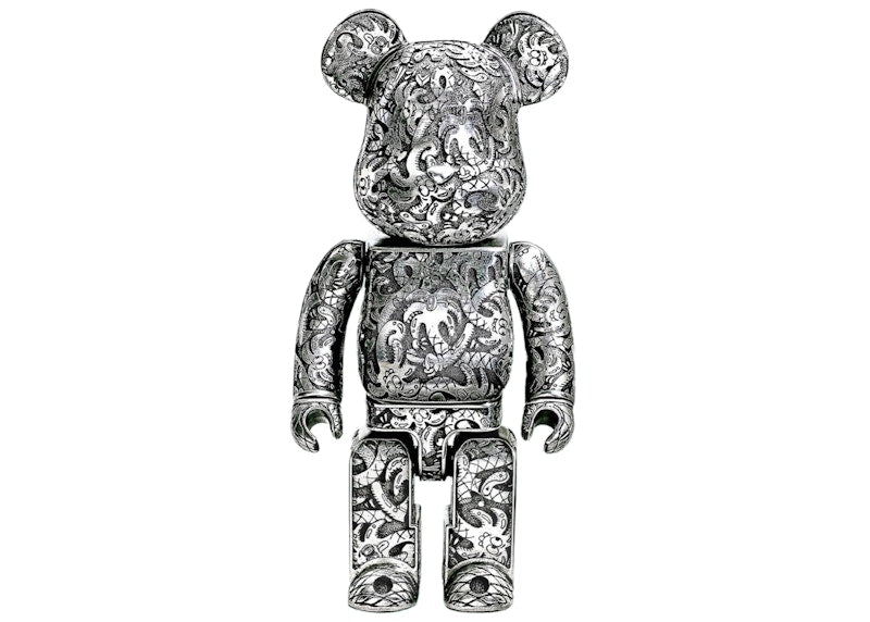 Bearbrick x Steven Harrington x Action City x Royal Selangor Metal 400% Silver