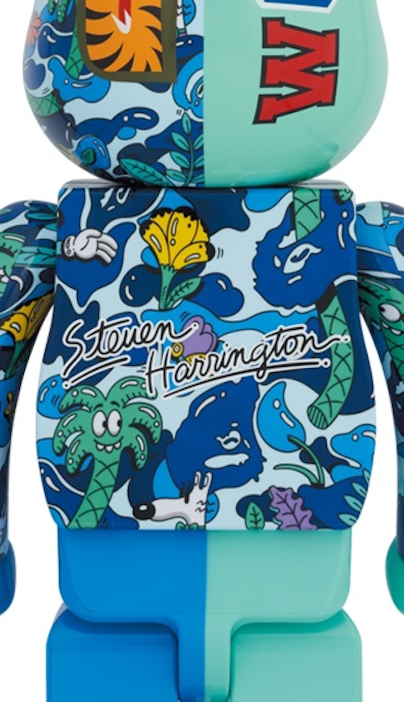 Bearbrick x Steven Harrington x BAPE Shark 1000% Blue Camo