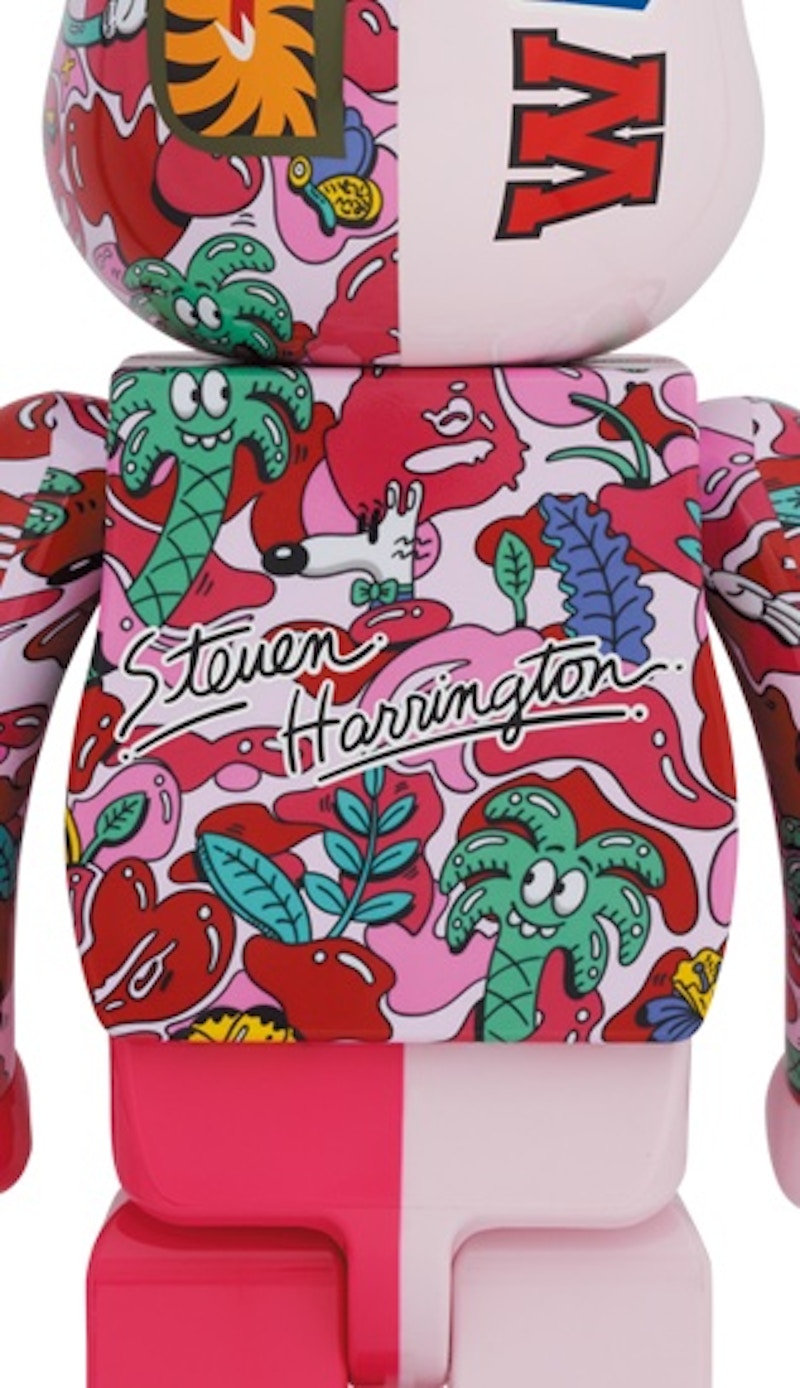 Bearbrick x Steven Harrington x BAPE Shark 1000% Pink Camo
