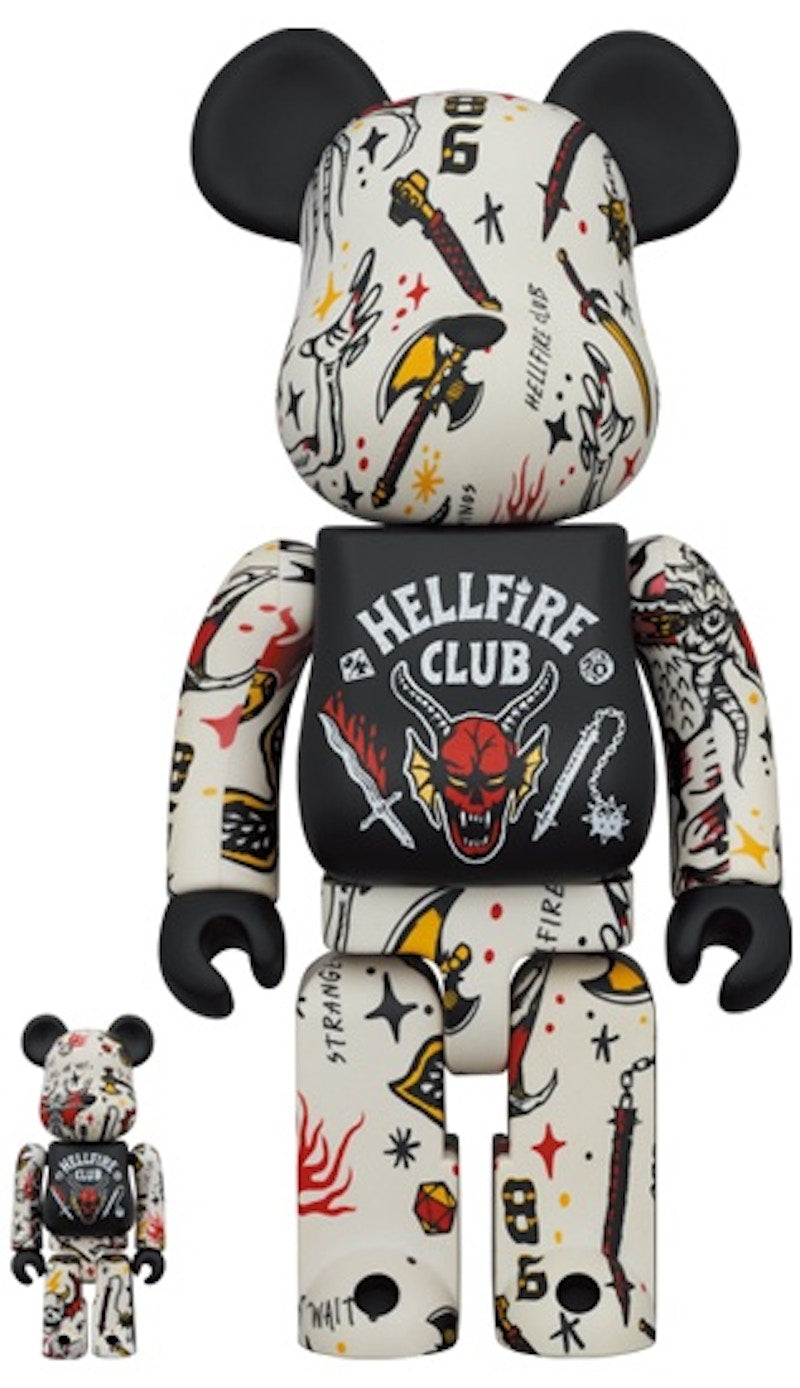 Bearbrick x Stranger Things Hellfire Club 100% & 400% Set