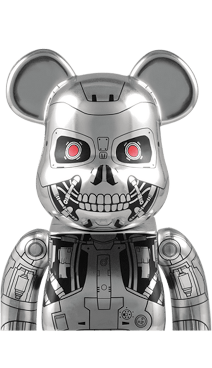 Bearbrick x Terminator T-RIP 400% Silver