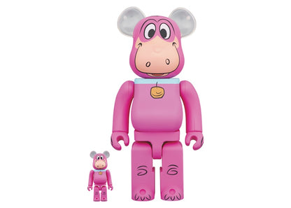 Bearbrick x The Flintstones Dino 100% & 400% Set Pink