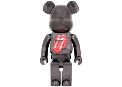 Bearbrick x The Rolling Stones Lips & Tongue 1000% Black Chrome Ver.