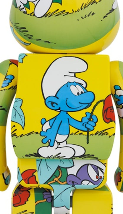 Bearbrick x The Smurfs (The Purple Smurfs) 1000% Yellow