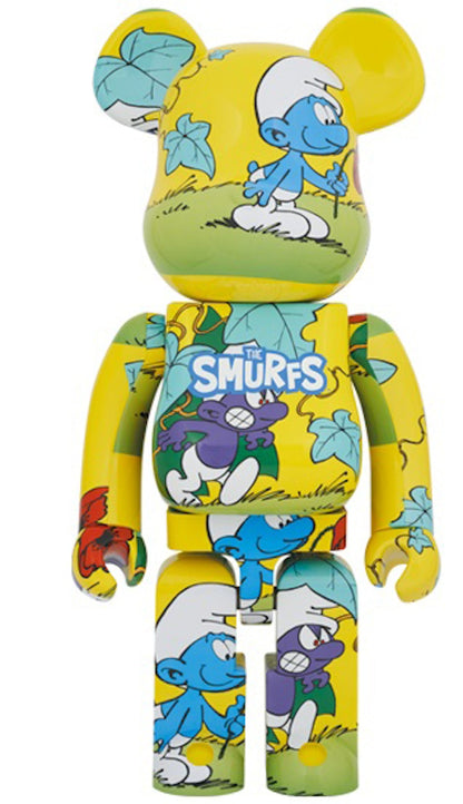 Bearbrick x The Smurfs (The Purple Smurfs) 1000% Yellow