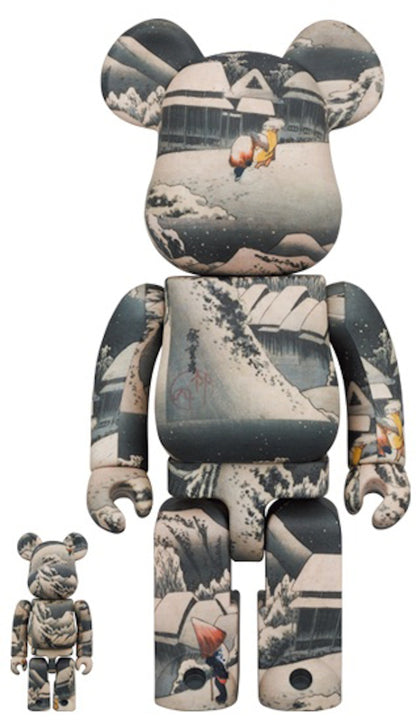 Bearbrick x Tokyo National Museum Hiroshige Utagawa (Fifty-three Stations of the Tokaido) Kanbara 100% & 400% Set
