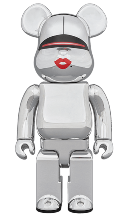 Bearbrick x Tyga x Hajime Sorayama 100% & 400% Set Silver