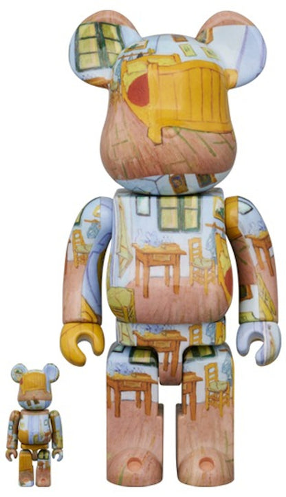 Bearbrick x Van Gogh Museum Van Gogh "The Bedroom" 100% & 400% Set