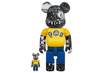 Bearbrick x Volcom 30th Anniversary 100% & 400% Set Yellow/Blue