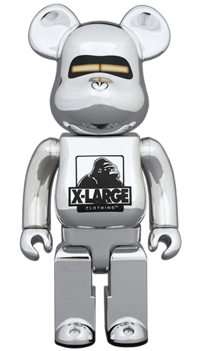 Bearbrick x Xlarge x Hajime Sorayama 100% & 400% Set Chrome