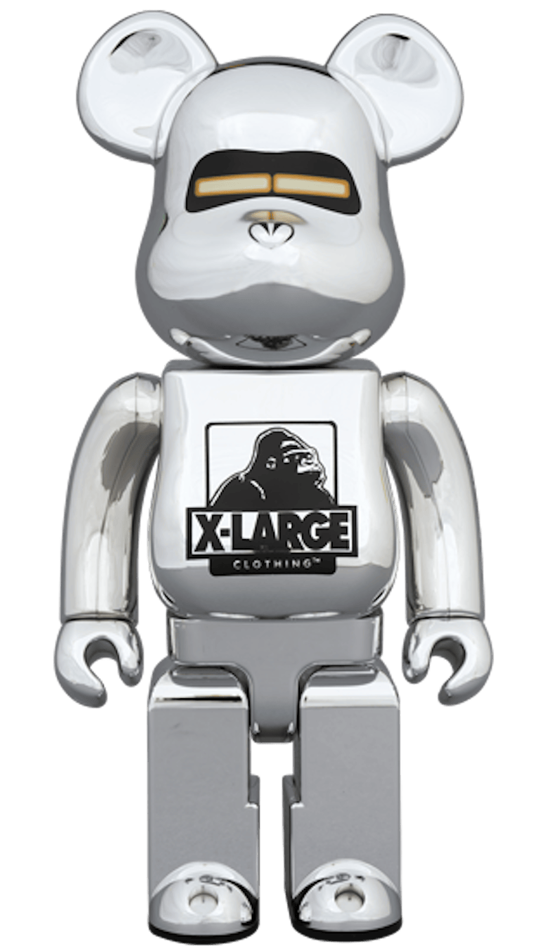 Bearbrick x Xlarge x Hajime Sorayama 100% & 400% Set Chrome