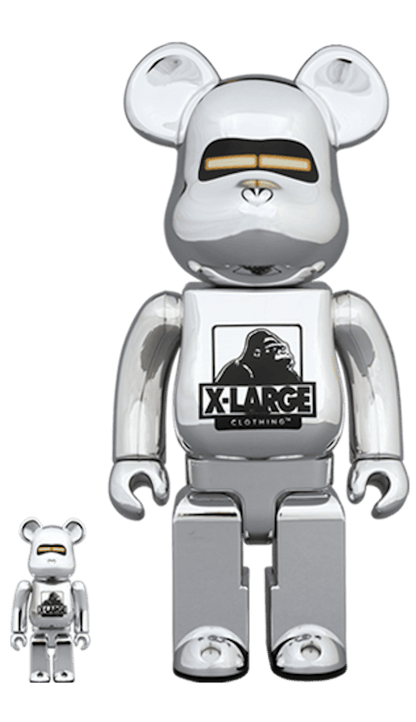 Bearbrick x Xlarge x Hajime Sorayama 100% & 400% Set Chrome