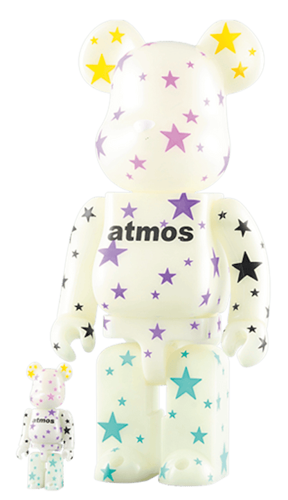 Bearbrick x atmos (Glow In The Dark) 100% & 400% Set White
