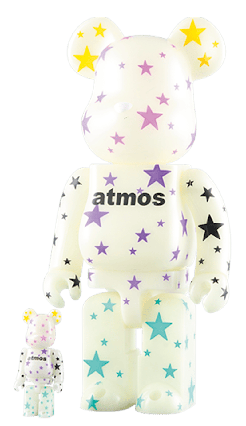 Bearbrick x atmos (Glow In The Dark) 100% & 400% Set White