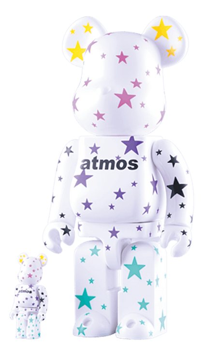 Bearbrick x atmos (Glow In The Dark) 100% & 400% Set White