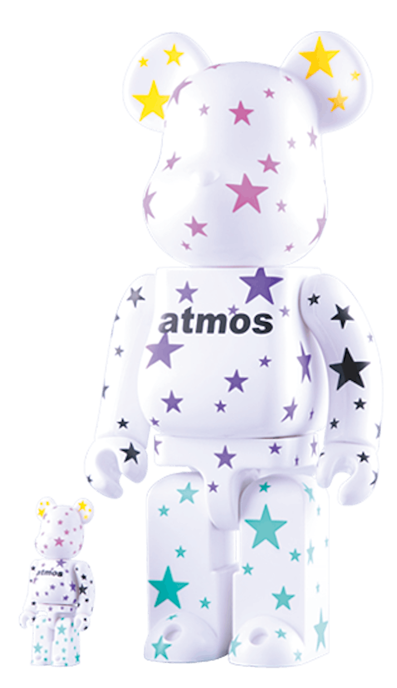 Bearbrick x atmos (Glow In The Dark) 100% & 400% Set White