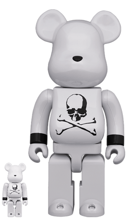 Bearbrick x mastermind JAPAN 100% & 400% Set WHITE CHROME