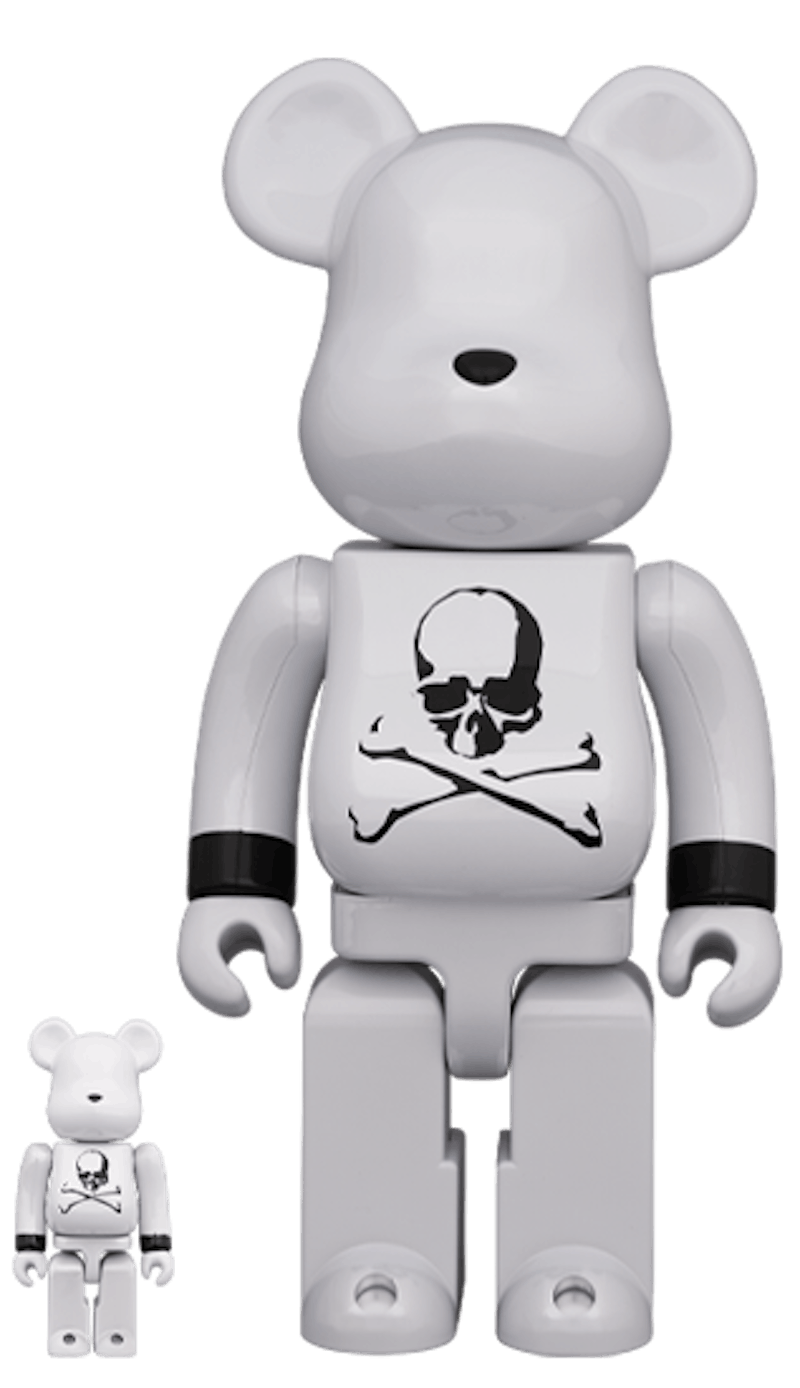 Bearbrick x mastermind JAPAN 100% & 400% Set WHITE CHROME