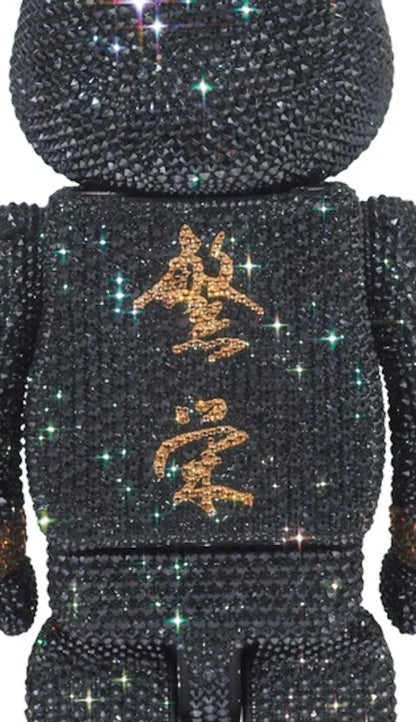 Bearbrick x mastermind JAPAN Crystal Decorate 400% Black & Gold Ver.