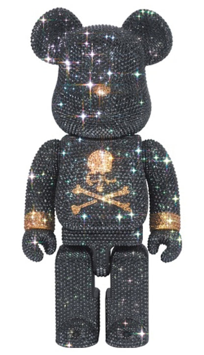 Bearbrick x mastermind JAPAN Crystal Decorate 400% Black & Gold Ver.