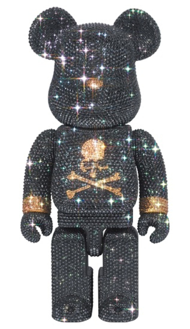 Bearbrick x mastermind JAPAN Crystal Decorate 400% Black & Gold Ver.
