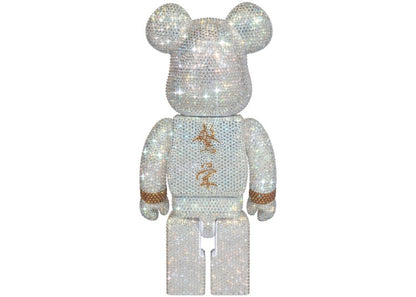 Bearbrick x mastermind JAPAN Crystal Decorate 400% White & Gold Ver.