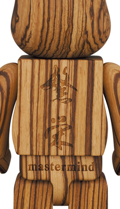 Bearbrick x mastermind JAPAN Karimoku Zebra Wood 400%