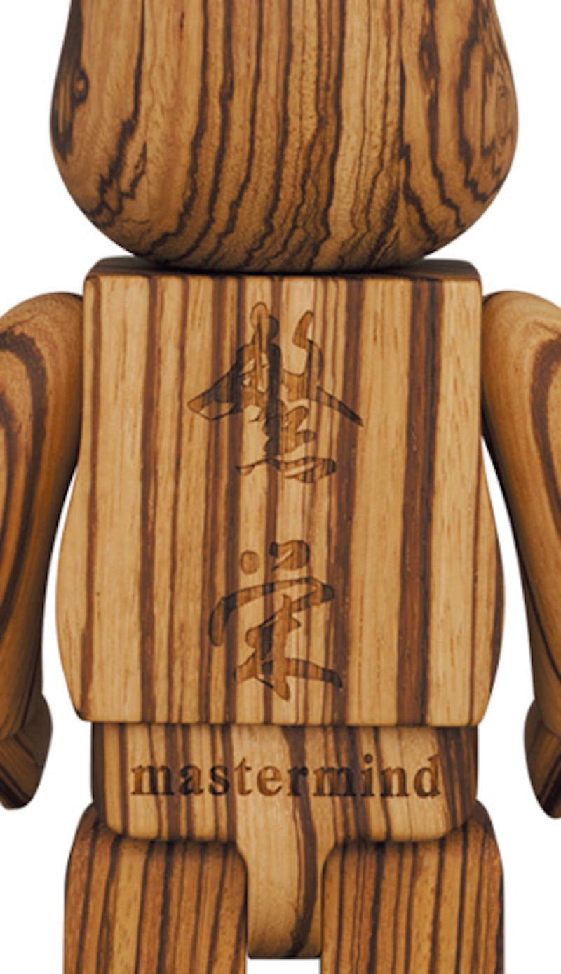 Bearbrick x mastermind JAPAN Karimoku Zebra Wood 400%